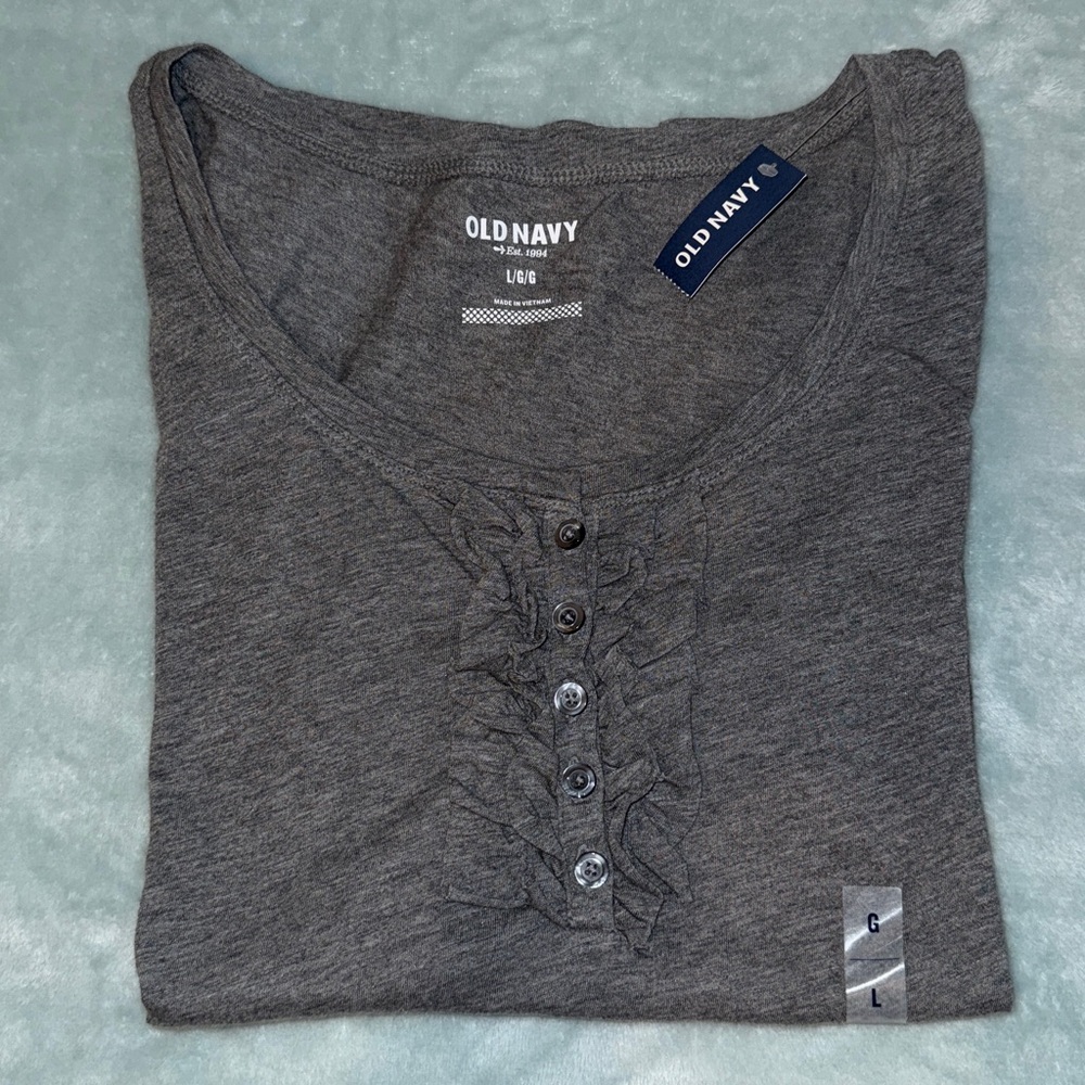 Old Navy Charcoal Long Sleeve Blouse